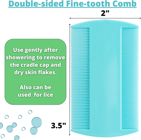 Baby Cradle Cap Treatment Kit | Baby Cradle Cap Brush for Babies - Baby Bath Essentials | Cradle Cap Comb & Baby Bath Sponge (Set of 6)...