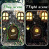 Resin Fairy Door & Window Set with Glow in The Dark Windows, Miniature Sculpture for Trees, Outdoor Decor Accessories...