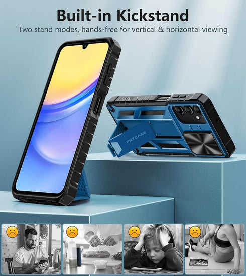 FNTCASE for Samsung Galaxy A15-5G Case: Protective Shockproof Rugged Military Grade Drop Protection A15 Cell Phone Mobile Cover with Kickstand | T...