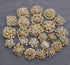 24 pcs Gold Rhinestone Brooch Crystal Brooch Wedding Invitation Cake Decoration Brooch Bouquet Kit Wholesale AMBR680...