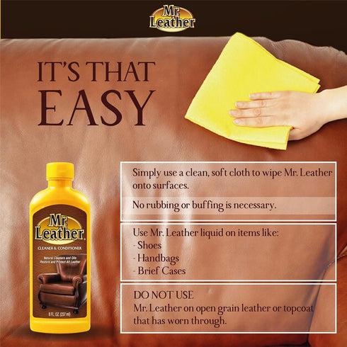 Cleaner and Conditioner - Leather Conditioner to Shine & Protect – Leather Protector Liquid – Use as Sofa Cleaner, Boot Cleaner, or Furniture Clea...