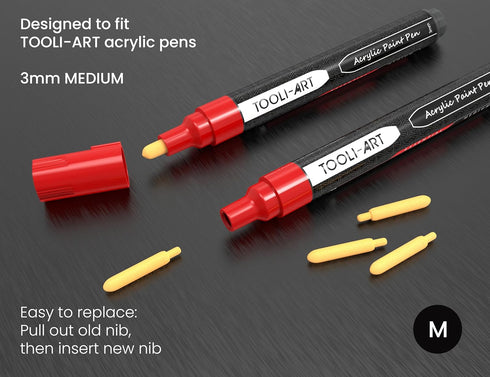 TOOLI-ART 30 Replacement Nibs Extra Fine Tip Paint Pens Acrylic Markers. Easy To Replace....