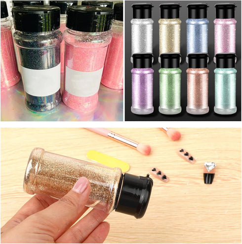 6 Pcs Plastic Spice Jars with Shaker Lids, 3 oz Seasoning Containers, Round Empty Spice Bottles Storage Clear Seasoning Bottles Storage Spice, Pep...