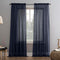 No. 918 Erica Crushed Sheer Voile Rod Pocket Curtain Panel, 51" x 95", Navy Blue...