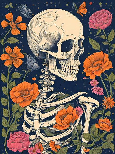 Skull Diamond Painting Kits for Adults Skeleton Diamond Art Kits for Beginners, Round 5d Gem Art Kits for Adult DIY Crafts Kits for Gift Home Wall...