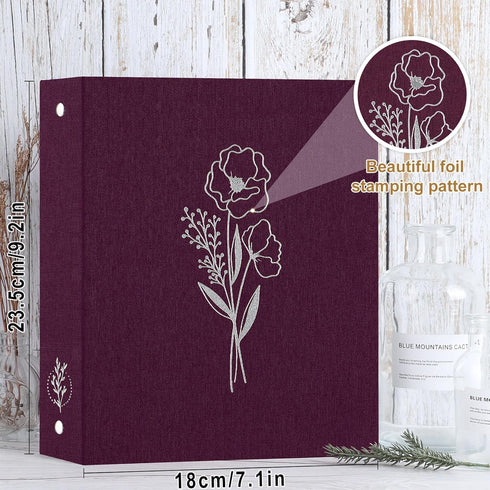 Lanpn Aesthetic A5 6 Ring Binder 2 Packs, Linen Hardcover 0.75 inch Small Round Rings Photocard Folder Holder Planner Fits A5 Paper for Office Sch...