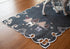 Embroidered Christmas Holiday Silver Reindeer & Christmas Scene on Dark Gray Rectangle Table Runner, Dresser Scarf (16Wx33L)...
