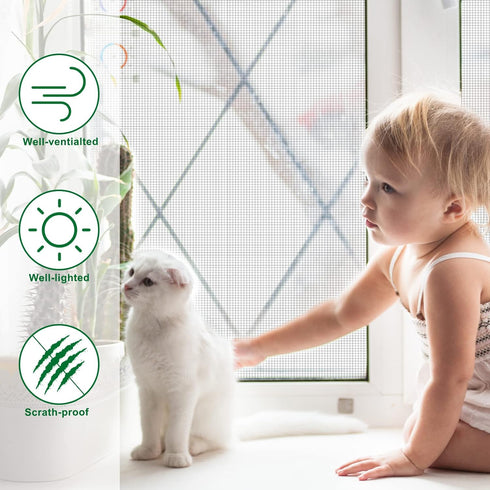 Window Screen Mesh, Loboo Idea Fiberglass Screen Replacement Mesh Black, Warehouse Fiberglass Window and Door Screen Mesh for Patio and Windows (B...