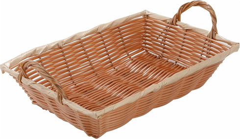 Winco PWBN-12B Rectangular Woven Basket with Handles, 12-Inch by 8-Inch by 3-Inch,Brown,Medium...