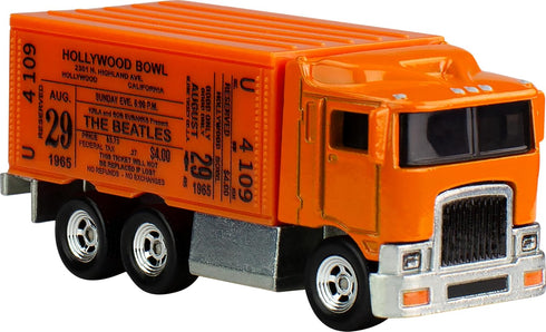 Hot Wheels Premium Toy Truck, 1:64 Scale Die-Cast Beatles Semi Replica with Hollywood Bowl Ticket deco, for Pop Culture Fans...