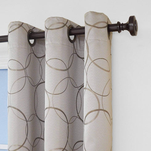ECLIPSE Meridian Modern Blackout Thermal Grommet Window Curtain for Bedroom or Living Room (1 Panel), 42 in x 84 in, Linen...