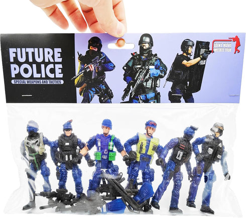 Police Army Men Playset Guard Military with Weapons Accessories 6 Pack Toy Soldiers Action Figures for Toddlers Age 6 7 8 9 yr Old Boys Girls Kids...