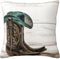 Western Cowboy Hat and Cowgirl Boots Decorative Throw Pillow Covers 18x18 Inch Pillows Case Square Cushion Cover Standard Pillowcase for Sofa Couc...