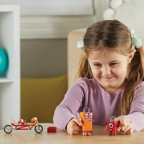 hand2mind Numberblocks One and Two Bike Adventure, Cartoon Action Figure Set, Toy Figures, Toy Vehicle Playsets, Small Figurines for Kids, Number ...