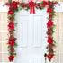 DearHouse 5.3 Ft Berry Christmas Garland, Artificial Poinsettia Garland with Red Berries and Holly Leaves, Pine Cone Garland for Winter Holiday Ne...