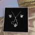 Jewelry Set for Women Girl,S925 Silver Plated Mouse Earring Necklace Kits,Cute Ear Stud and Pendant with Shinying CZ for Women's Day Gift,Hypo-all...