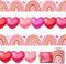 2 Rolls 66ft Valentines Day Bulletin Board Borders Pink Red Love Heart Boho Rainbow Decorations Paper Border Trim for Classroom School Blackboard ...