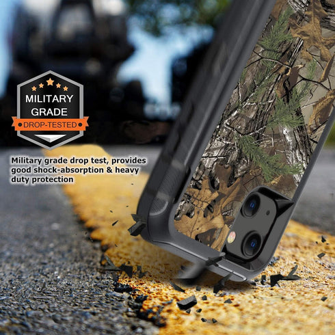 Compatible with iPhone 14 Phone Case, iPhone 13 Case with Screen Protector Shockproof Heavy Duty Protective Case for iPhone 13/14 Men Boys, Camouf...