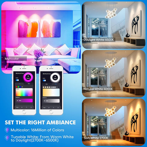 Smart WiFi MR16 Color Changing led Bulbs, Dimmable with App Control, 40° Beam Angle AC/DC12V GU5.3 Base, Compatible with Alexa and Google Home Ass...