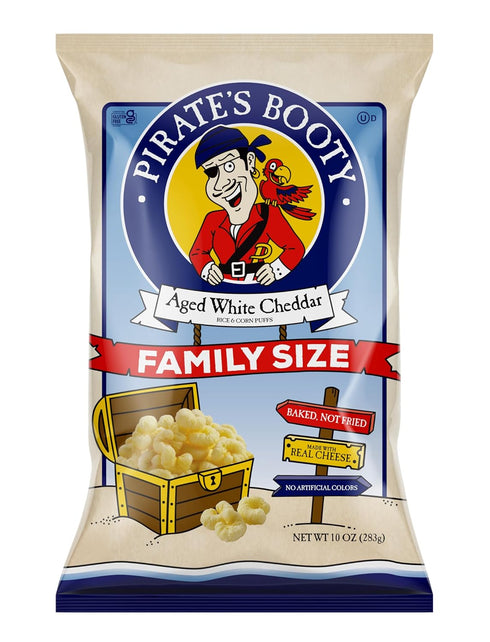 Pirate's Booty Aged White Cheddar Cheese Puffs, Gluten-Free, Kids Snacks, 10oz...