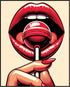 Posterizer 1 pcs-Pop Art Lips-Retro Minimalist Art-Abstract & Modern Art-Gift for Woman, Women, Wife, Girlfriend-Living Room Bedroom Decor- unfram...