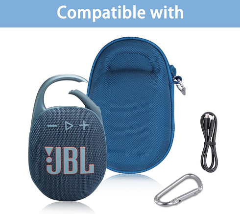 co2CREA Hard Carrying Case Replacement for JBL Clip 5 Waterproof Portable Wireless Portable Mini Bluetooth Speaker (Blue Case)...