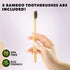 Greenzla 2-Pack Bamboo Utensils Set | With Bonus 2 Bamboo Toothbrushes | Natural Bamboo Straw, Spoon, Fork, Knife, Teaspoon, Chopsticks, Brush & 2...