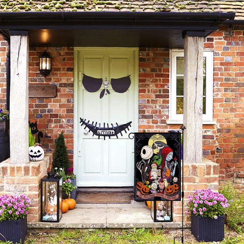 Sunwer The Nightmare Before Christmas Garden Flag Jack Skellington and Sally Birthday Party Decoration Halloween Outdoor Front Lawn Yard Patio Dec...