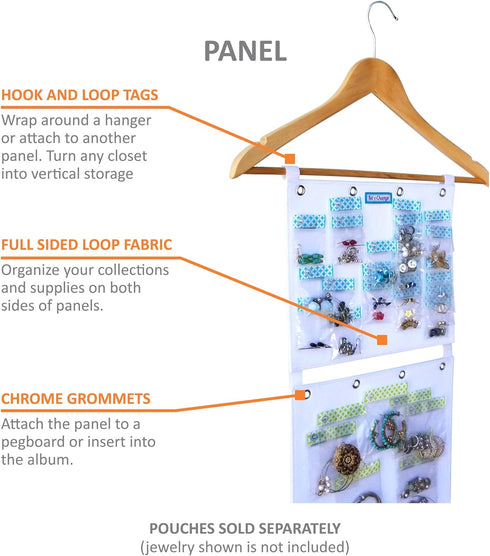2 Panels by KIT XCHANGE Hanger Binder Storage System Planner Beads Scrapbooking Hook Loop...