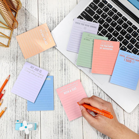 Funny Notepads with Sayings Sticky Office Supplies to Do List Work Assorted Notepad for Workers, 12 Designs, 3 x 3.93 Inch (Classic Style, 12 Pack...