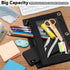V-Opitos Pencil Pouch for 3 Ring Binder, 2 Pack Sky Blue 3-Holes Zipper Pencil Pouches, Sturdy and Durable Cloth Pencil Case with Clear Window for...