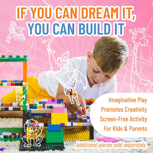 Strictly Briks AlphaBriks, 200 Pieces, 2x2 Alphabet Letter Bricks with Drawstring Bag, Easy to Remove, Fun and Educational Tool, 100% Compatible w...