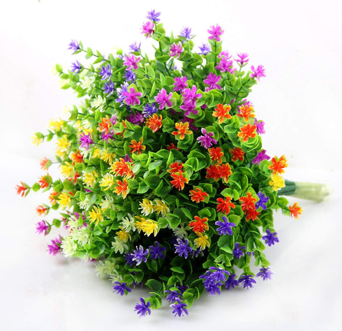 10 Pcs Artificial Flowers, Fake Outdoor Flowers UV Resistant, Lifelike Plastic Flowers for Indoor Outdoors Home Office Garden Wedding Sidewalk Tri...