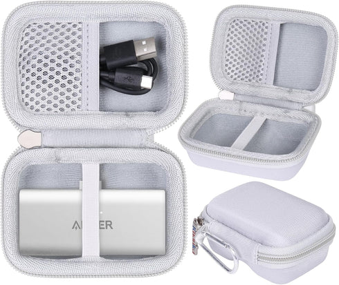 khanka Hard Travel Case with Anker 621 Nano Power Bank,5,000mAh Portable Charger,Case Only (White)......