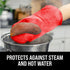 BPA-Free Silicone Oven Mitts Ultra Heat Resistant up to 500°F - Oven Mitts with Thick Cotton Liner - Long Slip Resistant Pot Holders, Flexible Ove...