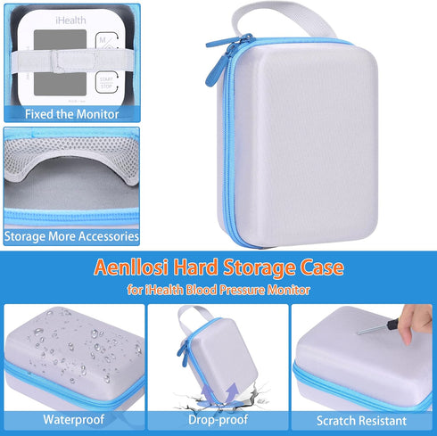 Aenllosi Hard Storage Case Replacement for iHealth Track Smart Upper Arm Blood Pressure Monitor,Holder for Batteries & Fingertip Oximeter(Case Onl...