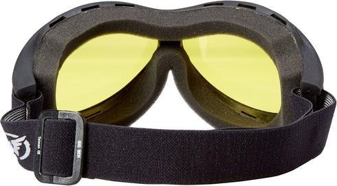 Hot Leathers Big Ben Yellow Goggles Motorcycle Biker over glasses Anti-Fog Lenses...