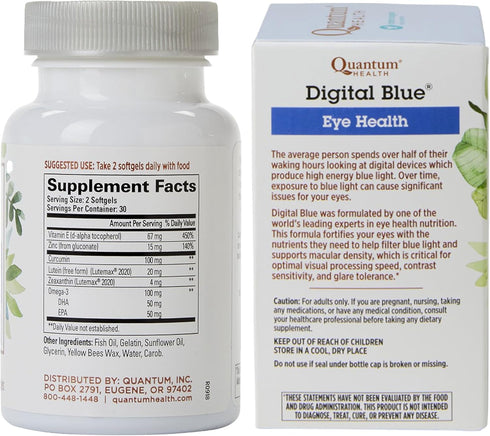 Quantum Health Digital Blue Eye Health, 60 Softgels...
