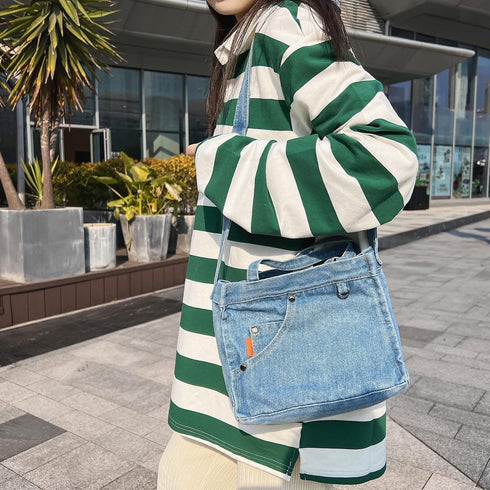Small Crossbody Purse Denim Tote Bag Women Hobo Bag Stylish Handbag Fashion shoulder Bag...