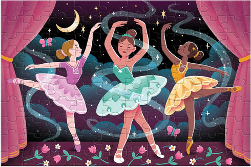 Mudpuppy Moonlight Ballet – 100 Piece Glow in The Dark Puzzle with Magical Scene of Iconic Swan Lake Ballet and Hidden Puzzle Details in The Dark ...