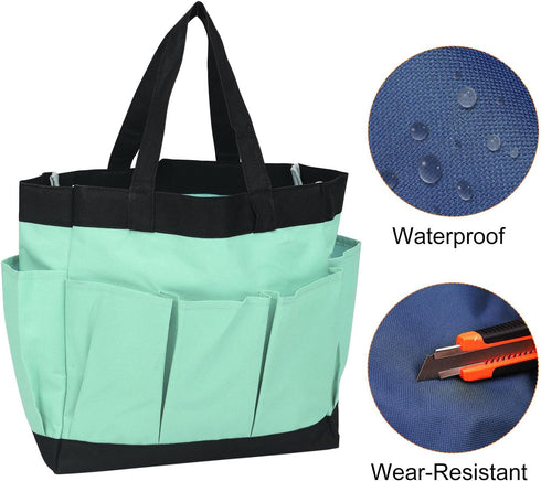 Garden Tool Bag 11.2" x 5" x 11" Large Oxford Waterproof with Pockets Garden Tote Bag Gardening Plant Tool Organizer Storage Carrier Store for Out...