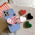 Cute Heart-Shaped Expanding Phone Grip - Pink Quicksand Glitter Collapsible Phone Mount Holder Stand for Girls Women, Lovely Phone Charm and Acces...