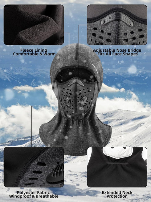 ROCKBROS Ski Mask Balaclava Winter Mask for Men Baclava Cold Weather Thermal...