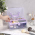 BTSKY Multipurpose Plastic Craft Storage Containers with Removable Tray, Clear Plastic Storage Box with Lid & Handle, Easy Carry & Stack Small Sto...