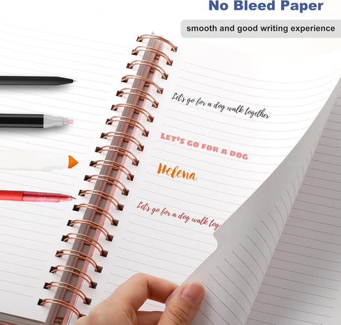 Hardcover Spiral Notebook with Tabs 7"x10" Large Spiral Lined Journals for Women with Dividers 240 Pages College Ruled Composition Notebook 5 Subj...