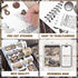 595PCS Vintage Washi Sticker Book for Scrapbookling - 50 Sheets Brown Pre-cut Journaling Stickers, Ephemera for Junk Journal Supplies DIY Crafts A...