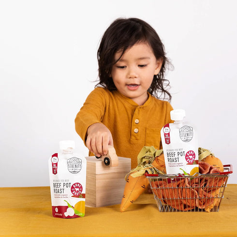 Serenity Kids Bone Broth Puree Made With Organic Veggies | Clean Label Project Purity Award Certified | 3.5 Ounce BPA-Free Pouch | Grass Fed Beef ...