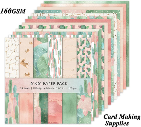 24 Sheets 12 Designs Scrapbook Paper Pad,6"×6” Single-Sided Decopodge Craft Paper,Cardstock Paper,Christmas Scrapbooking DIY Decorative Background...