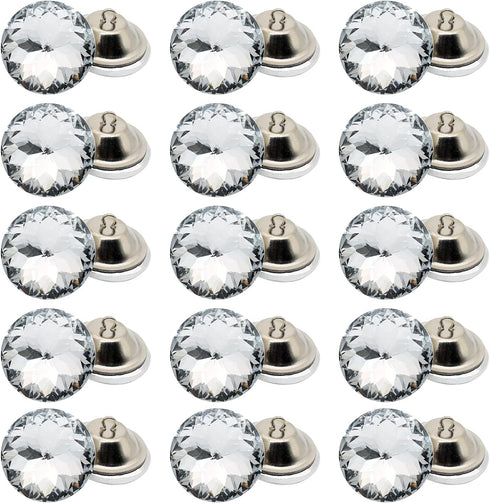 30PCS 30mm/1.18" Crystal Upholstery Buttons, Clear Crystal Rhinestone Sew Buttons, Imitate Diamond Buttons for Tufting DIY Crafts Sofa Bed Headboa...