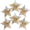 Sea Team 6-Pack Artificial Glitter Poinsettia, Flower Sticks, Christmas Flower Ornaments, Floral Stems, Picks, Branches, Xmas Tree Decorations for...